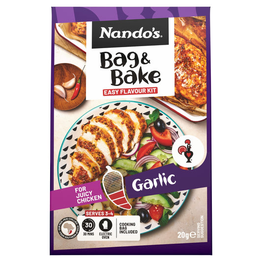Where to buy Nando's Peri-Peri Bag & Bake Garlic 20g in the USA - UK import from Great British Imports