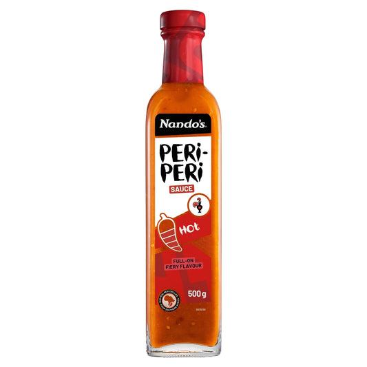 Where to buy Nando's Hot Peri-Peri Sauce 500g in the USA - UK import from Great British Imports