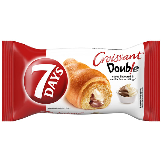 7 Days Double Croissant - Cocoa & Vanilla Flavour Fillings 60g — image 1