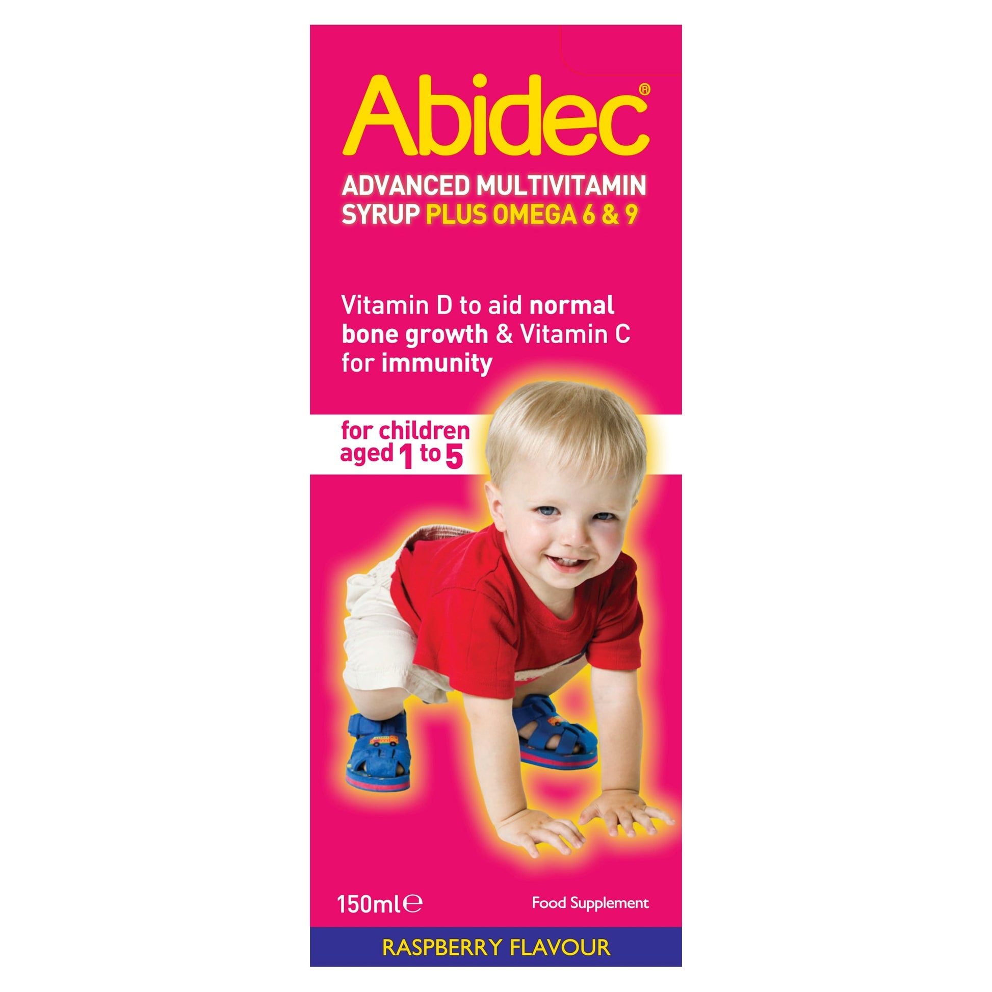 Abidec Advanced Multivitamin Syrup with Omega 6 & 9 - Raspberry Flavour 150ml — image 1