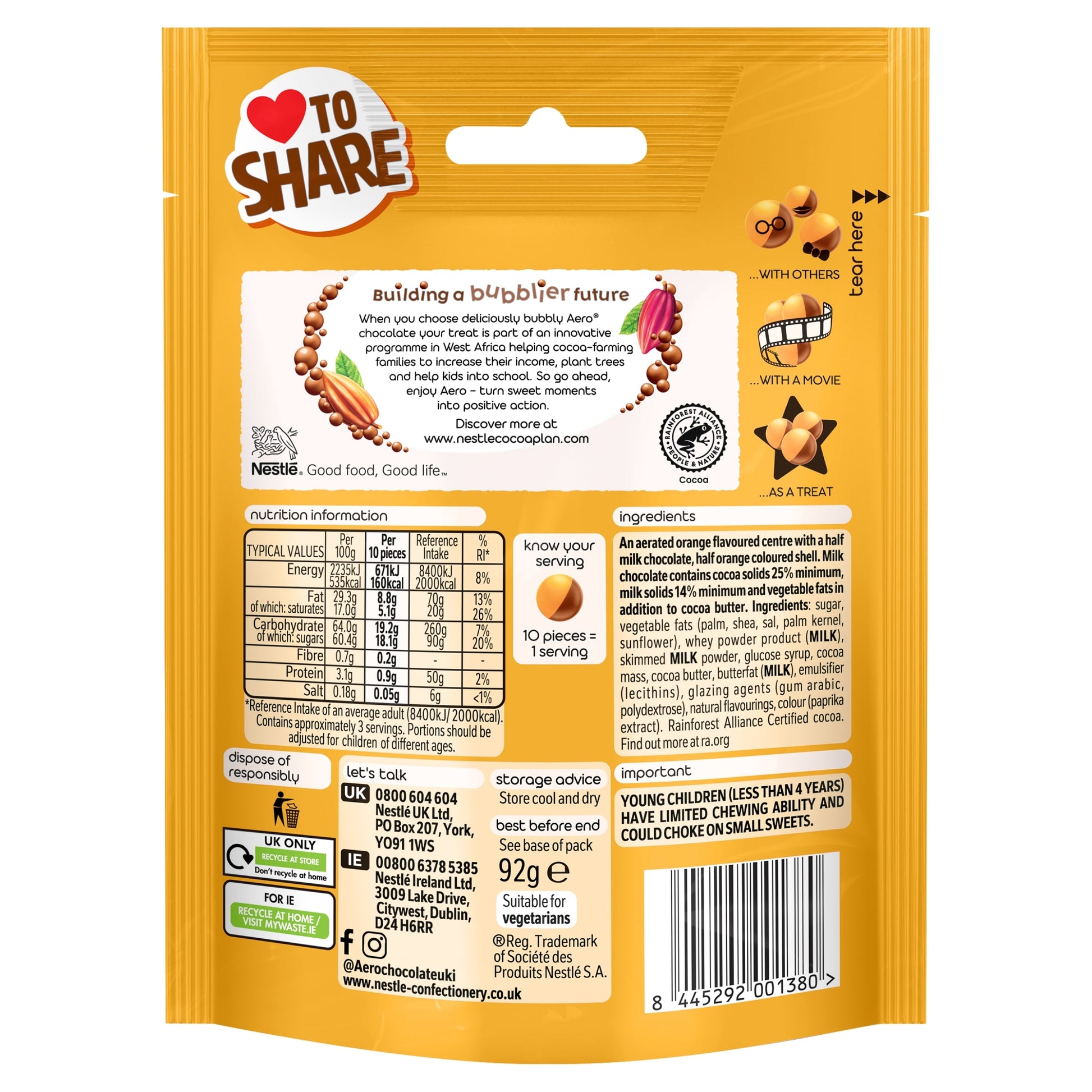 Aero Bubbles Orange Flavoured Chocolate 92g — image 4