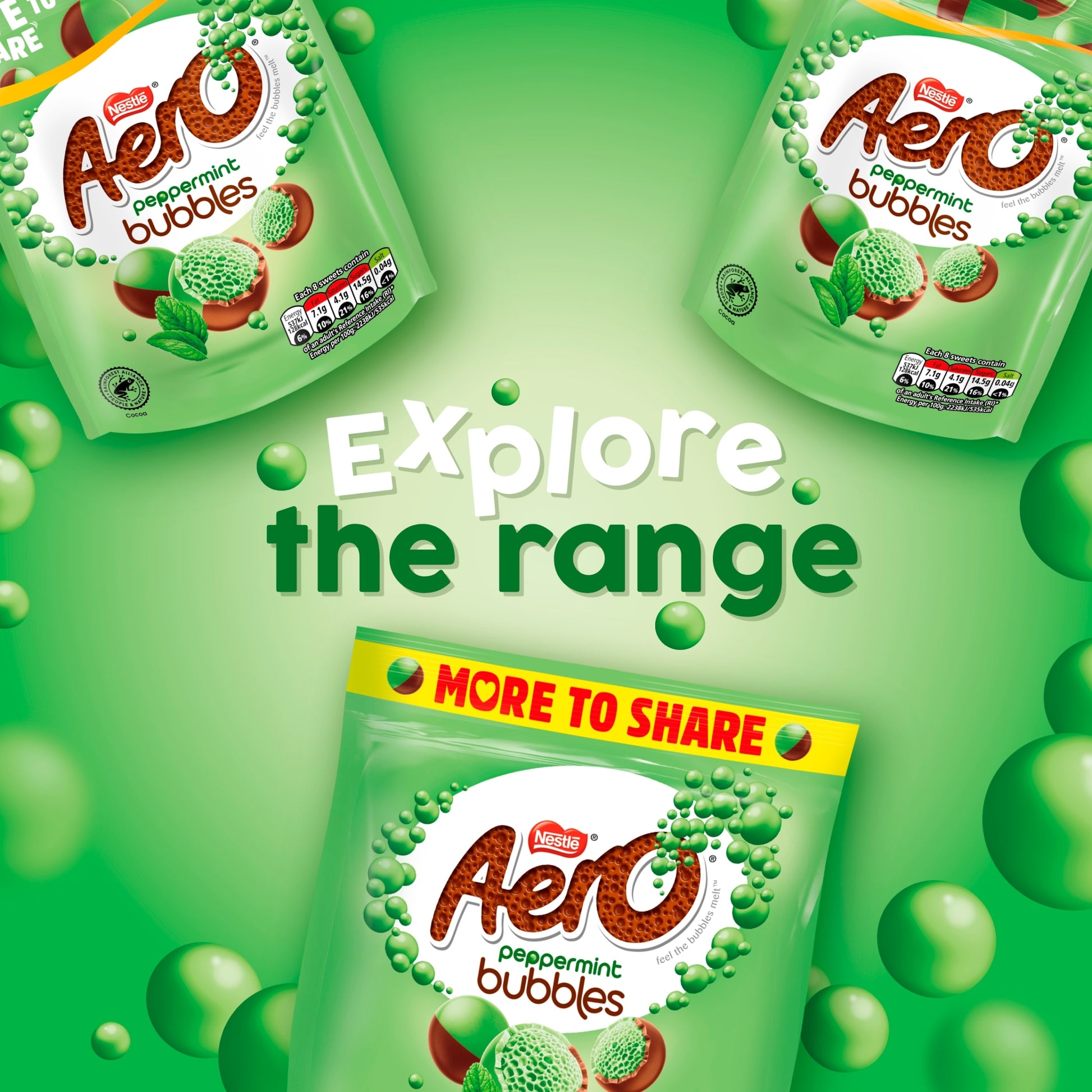 Aero Bubbles Peppermint Mint Chocolate Sharing Bag 92g — image 4