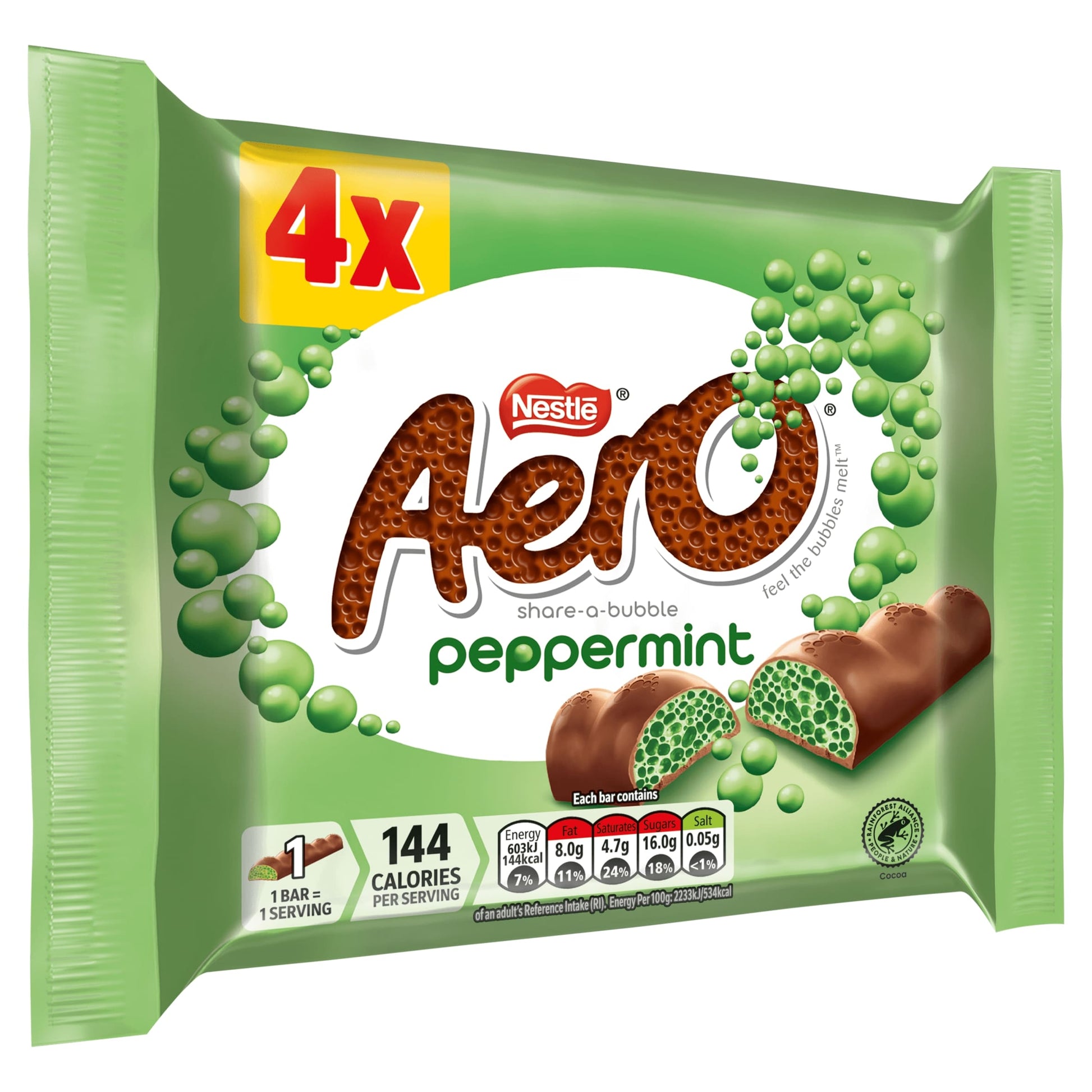 Aero Bubbly Peppermint Mint Chocolate Bar Multipack 27g 4 Pack — image 4