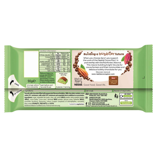 AERO Peppermint Mint Chocolate Sharing Bar 90g 90g pack shot