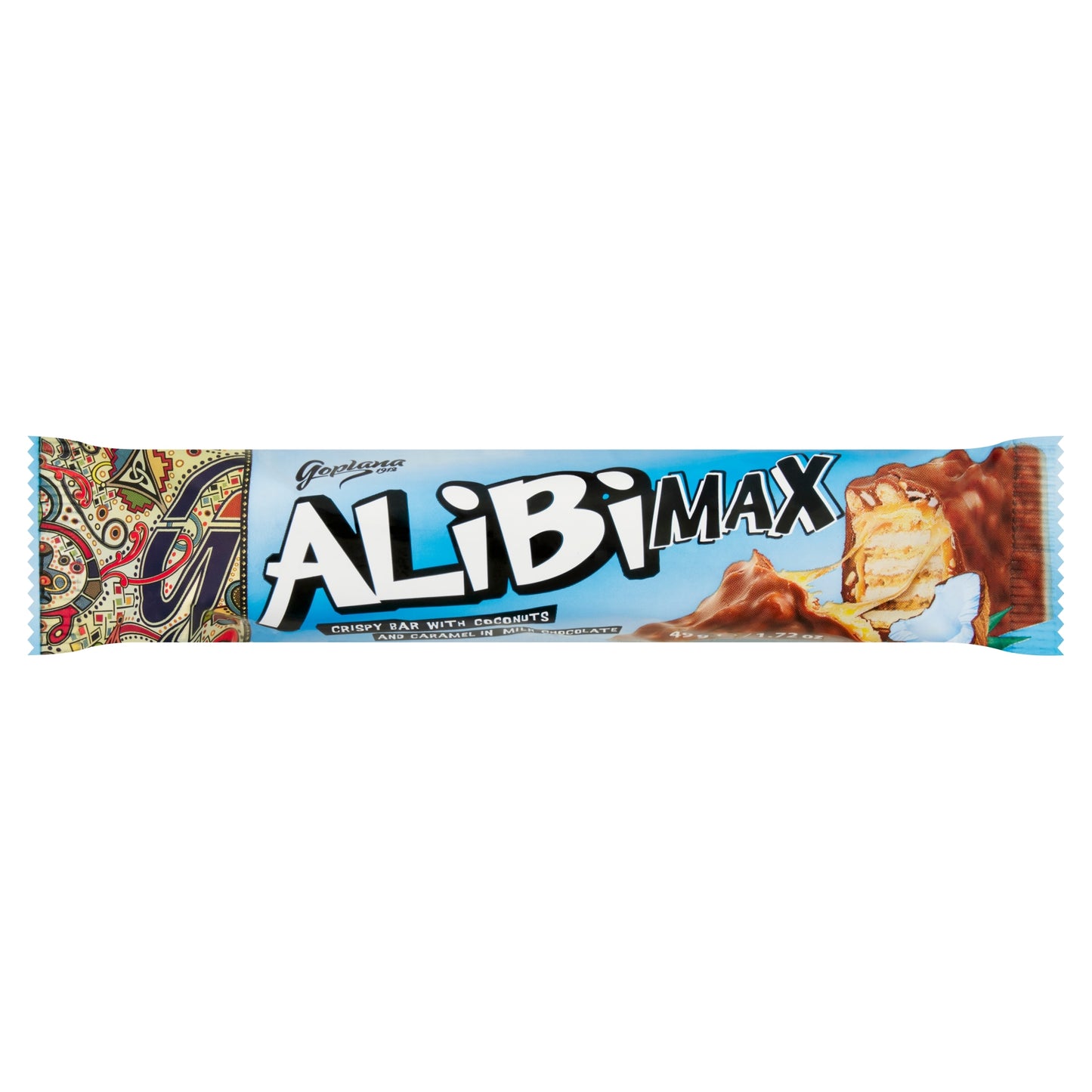 Alibi Max Chocolate Bar With Coconut & Caramel 49G — image 1
