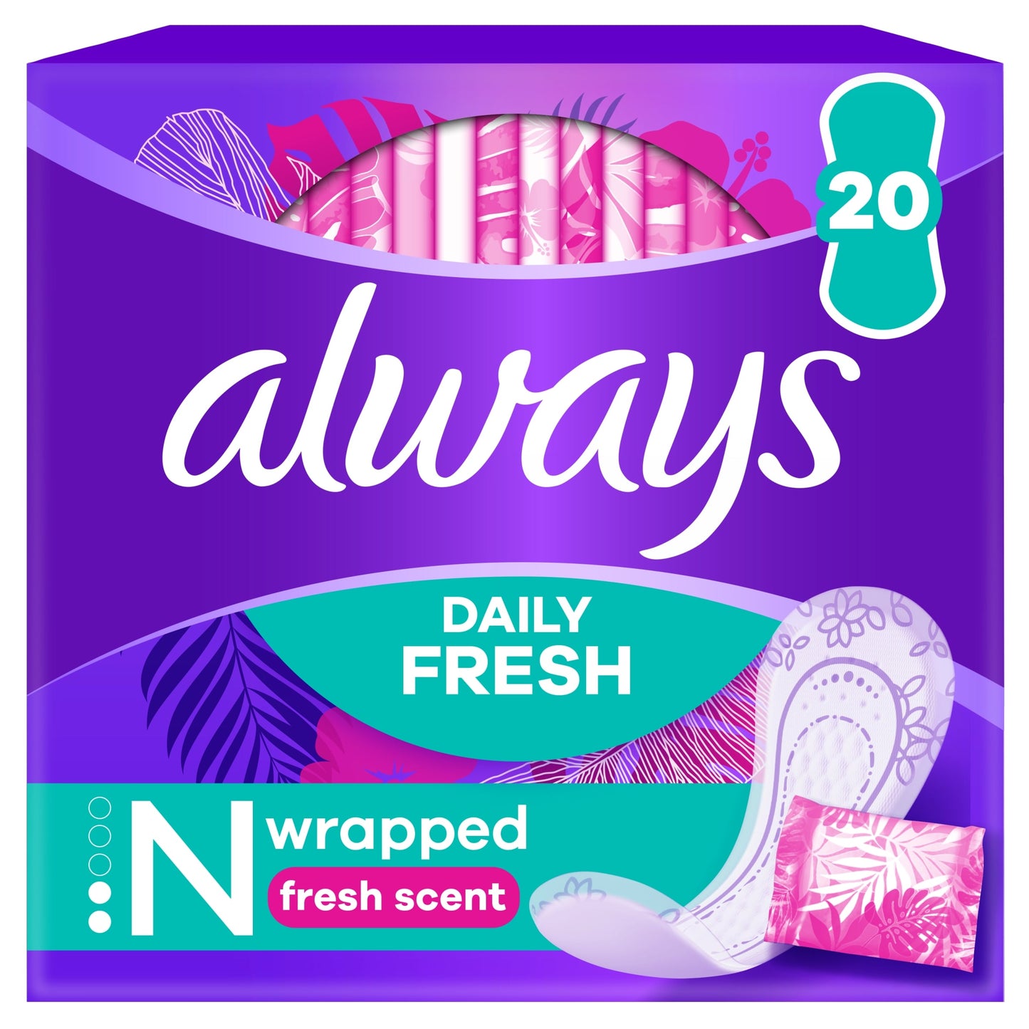 Always Dailies Folded And Wrapped Normal 20 Panty Liners — image 1