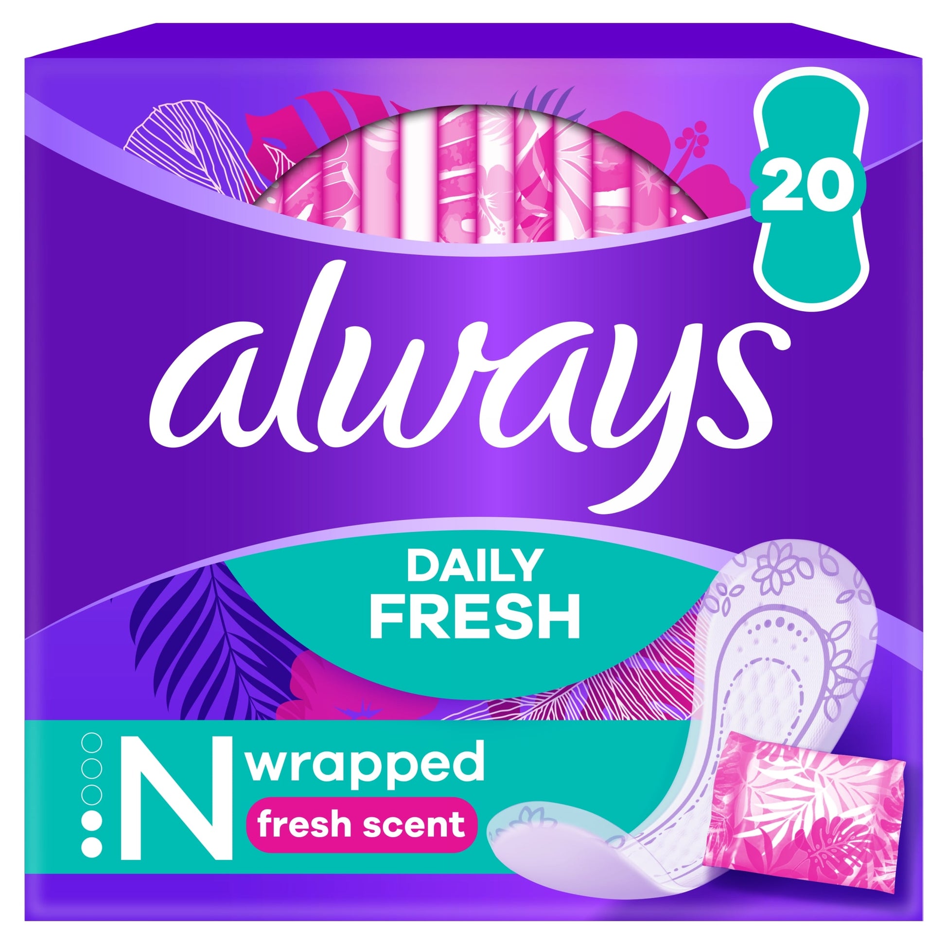 Always Dailies Folded And Wrapped Normal 20 Panty Liners — image 1