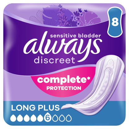Always Discreet Long Plus Incontinence Pads 8 Pack — image 1