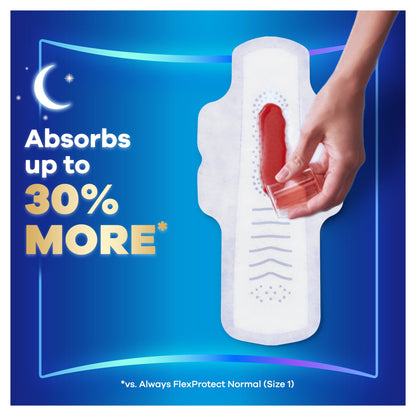 Always Infinity Flex Protect 9 Night Extra Sanitary Pads With Wings Size 4 — image 4