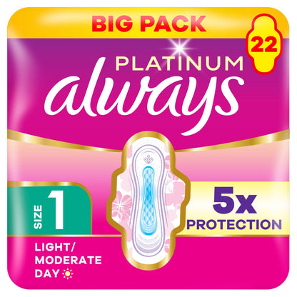 Always Platinum Normal 22 Sanitary Pads With Wings Size 1 — image 1