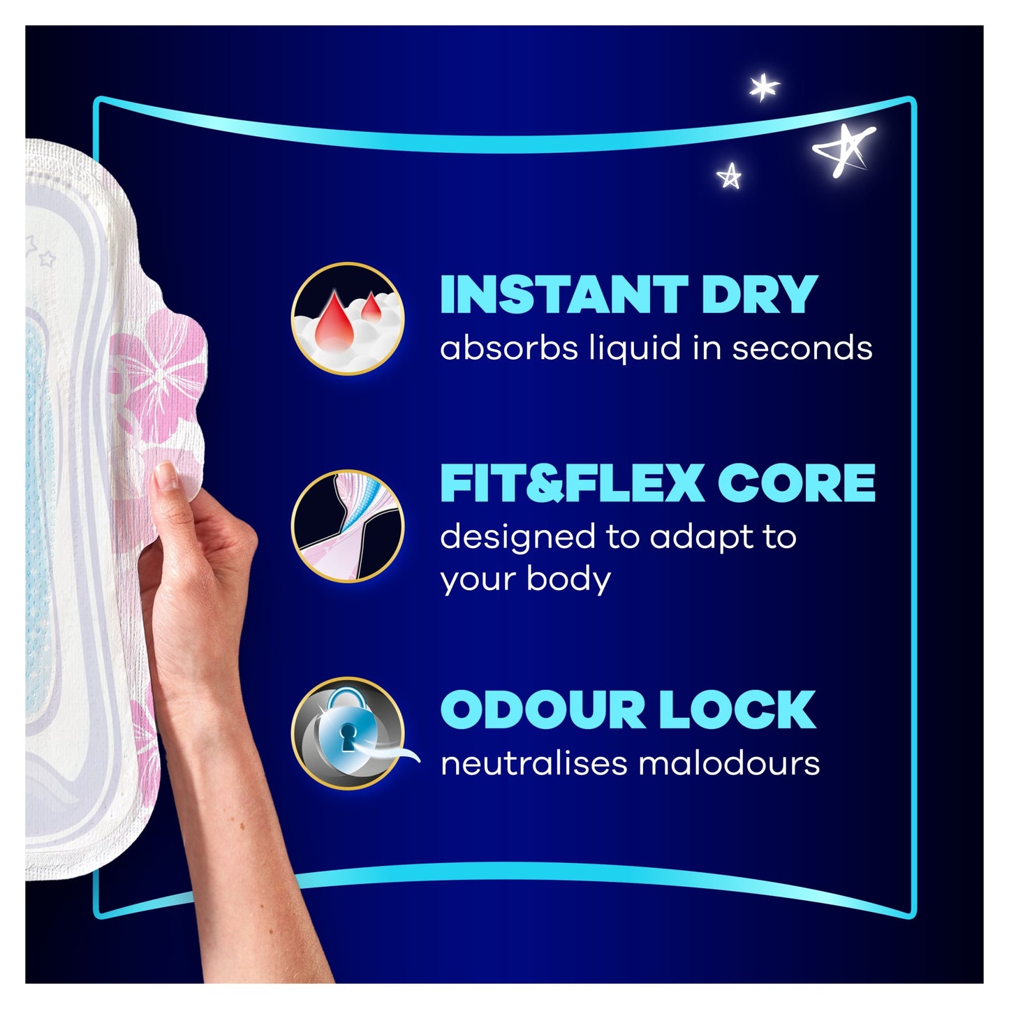 Always Platinum Secure Night 12 Sanitary Pads With Wings Size 4 — image 5
