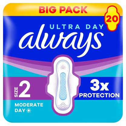 Always Ultra Sanitary Towels Long with Wings Size 2 20 Pack — image 1