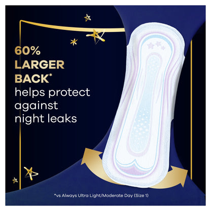 Always Ultra Secure Night Sanitary Towels with Wings Size 4 16 Pack — image 4