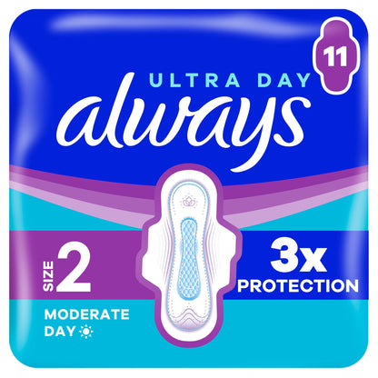 Always Ultra Size 2 Long With Wings Sanitary Towels 11 Pack — image 1