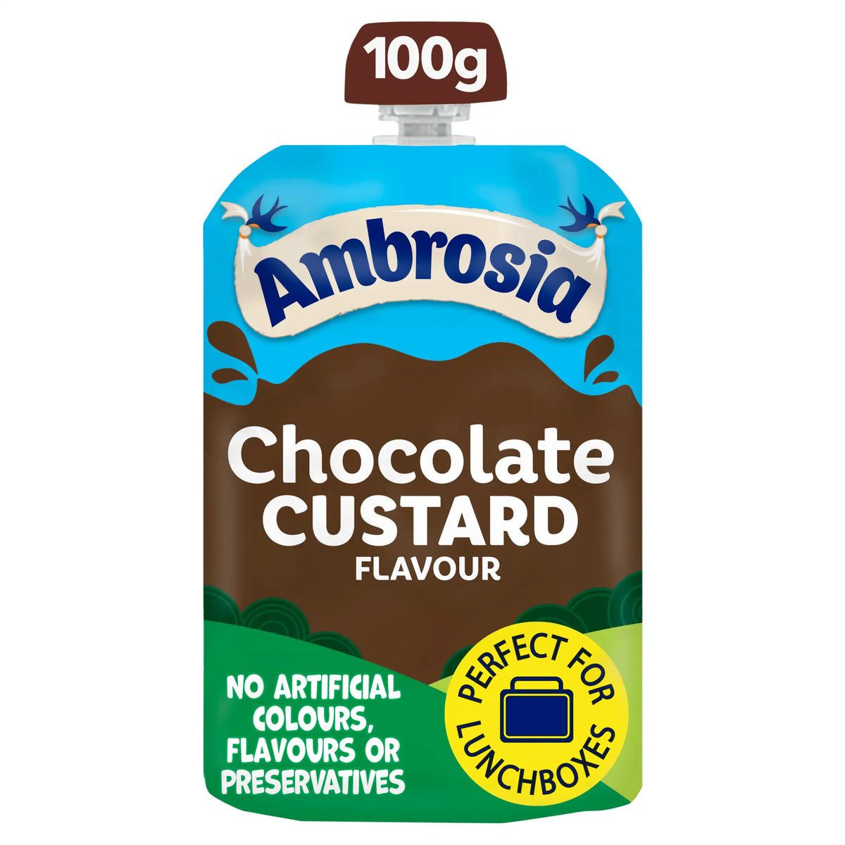 Ambrosia Chocolate Custard Dessert Snack Pouch 100g — image 1