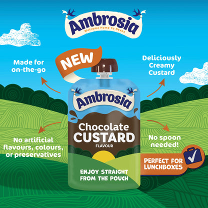 Ambrosia Chocolate Custard Dessert Snack Pouch 100g — image 2