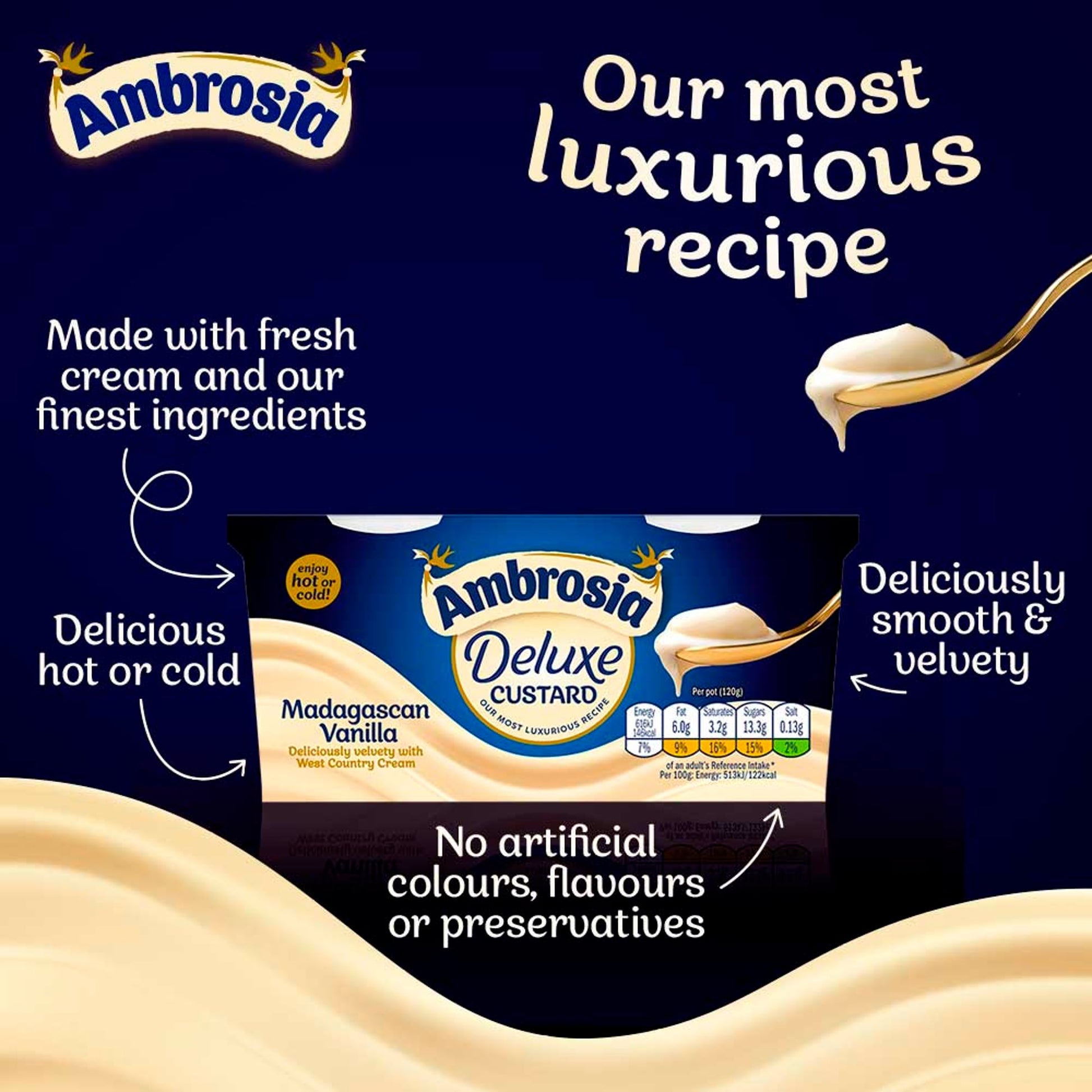 Ambrosia Deluxe Custard - Madagascan Vanilla 2 x 120g — image 4