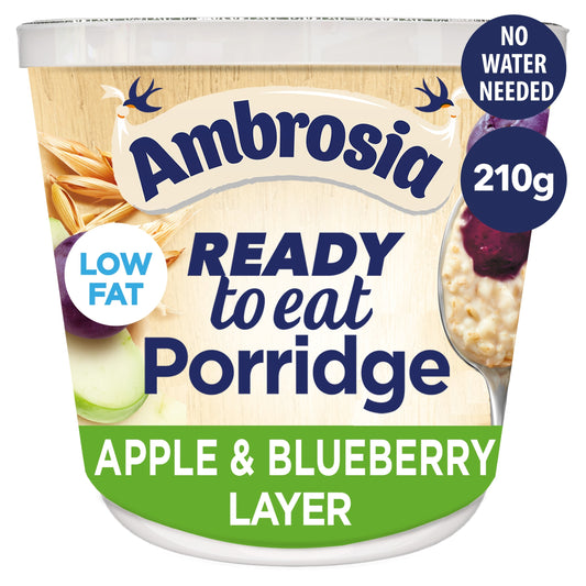 AMBROSIA READY TO EAT APPLE & BLUEBERRY PORRIDGE POT 210g — image 1
