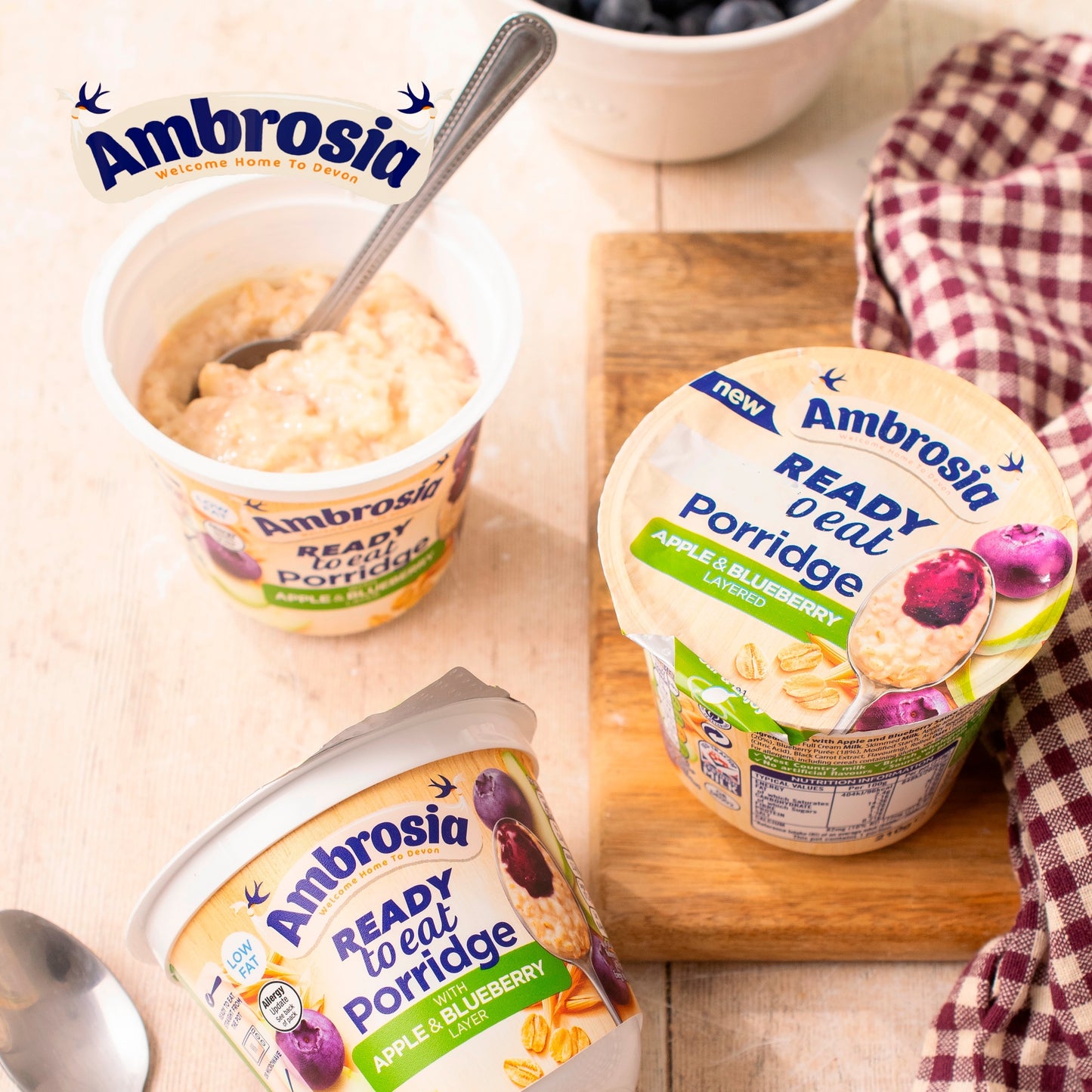 AMBROSIA READY TO EAT APPLE & BLUEBERRY PORRIDGE POT 210g — image 4