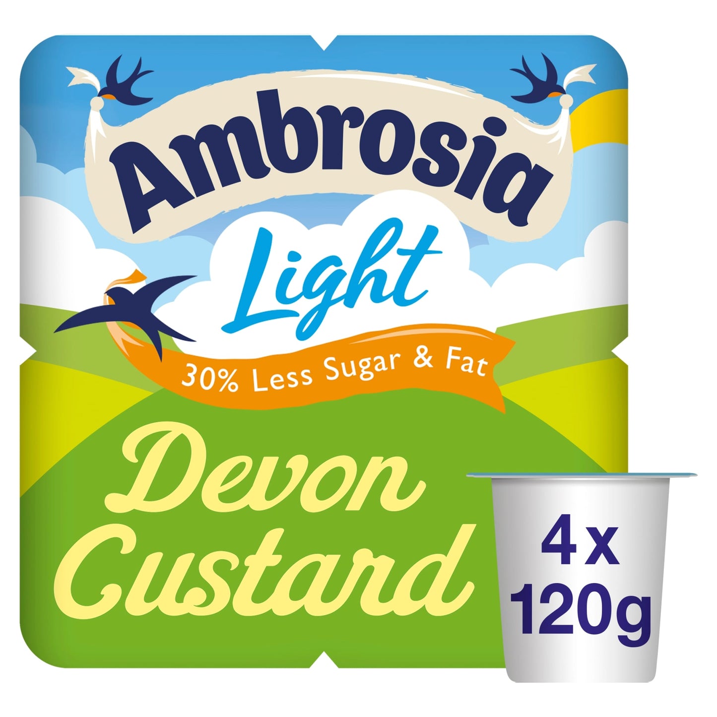 Ambrosia Ready To Eat Light Devon Custard 4 X 120G — image 1