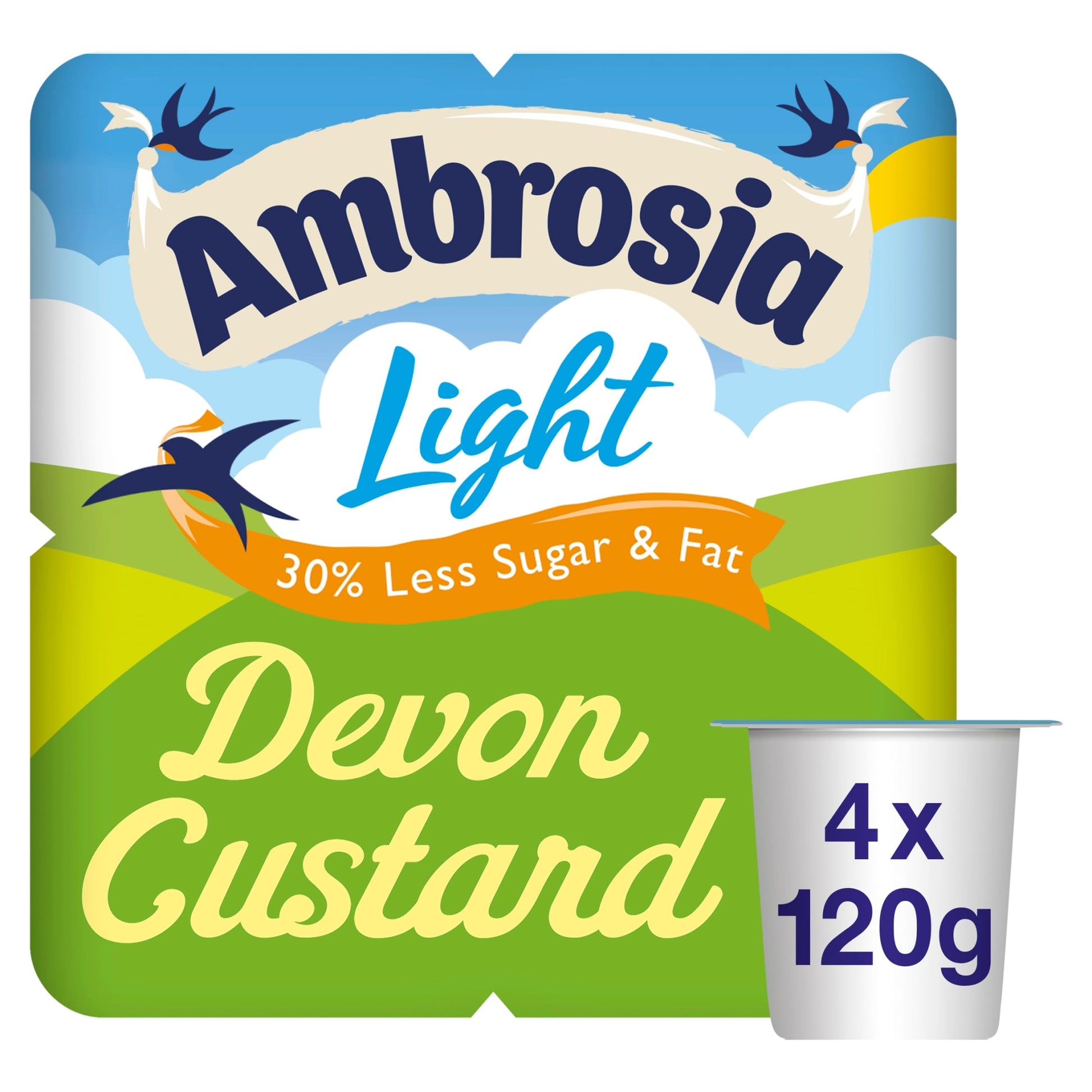 Ambrosia Ready To Eat Light Devon Custard 4 X 120G — image 1