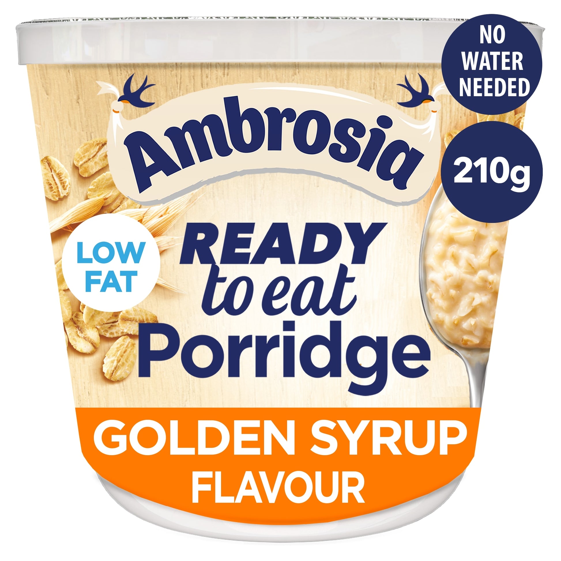Ambrosia Ready to Eat Porridge Oat Cereal Pot Golden Syrup 210g — image 1