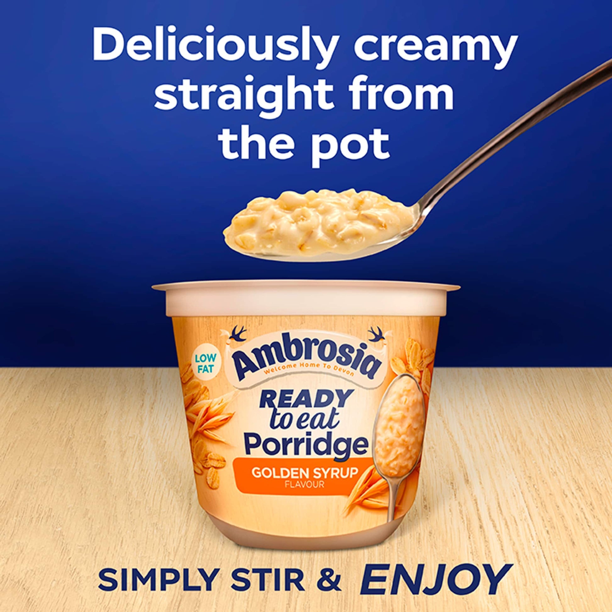 Ambrosia Ready to Eat Porridge Oat Cereal Pot Golden Syrup 210g — image 2