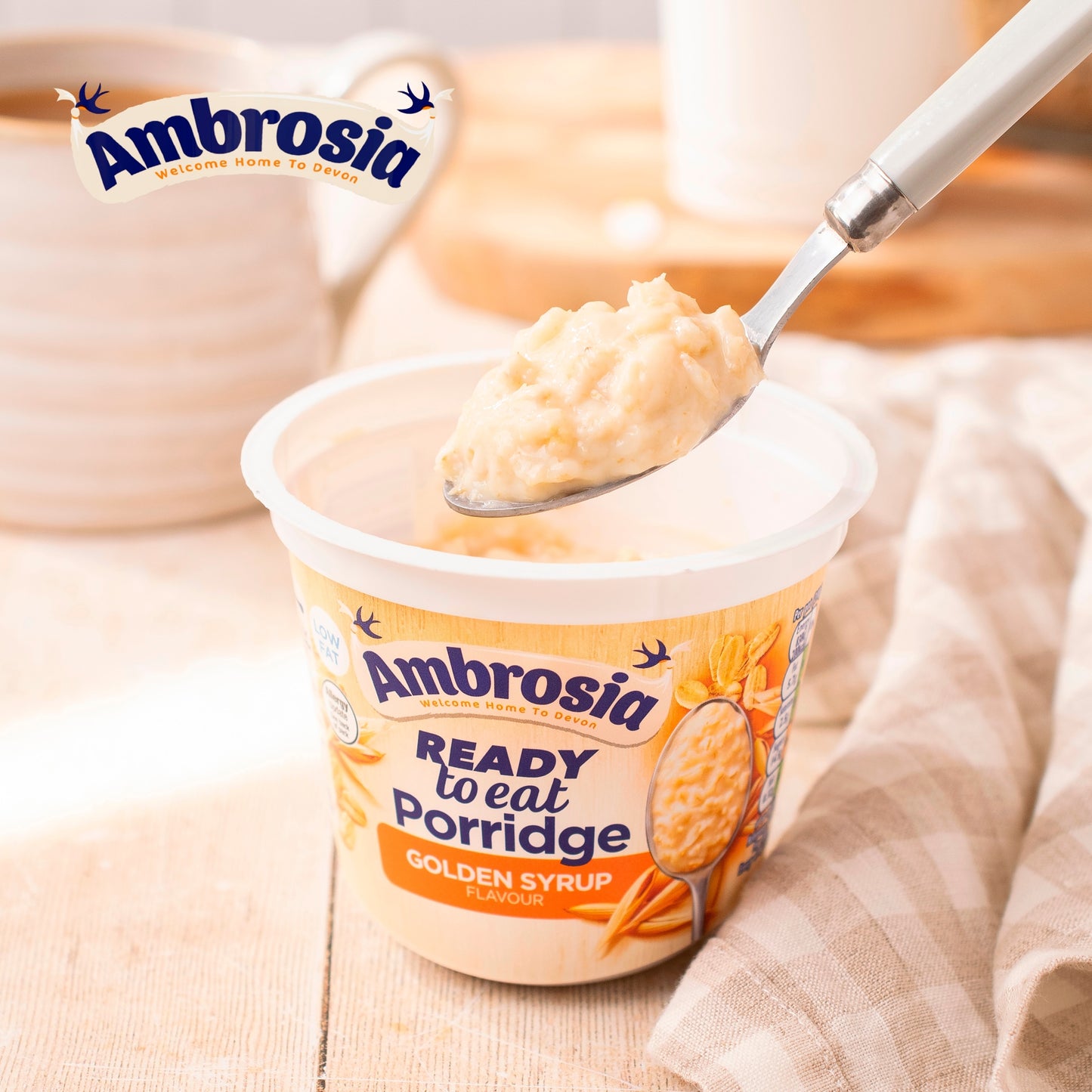 Ambrosia Ready to Eat Porridge Oat Cereal Pot Golden Syrup 210g — image 4
