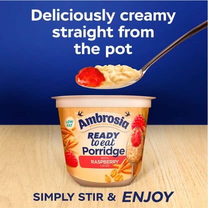Ambrosia Ready to Eat Porridge Oat Cereal Pot Raspberry Layer 210g — image 2