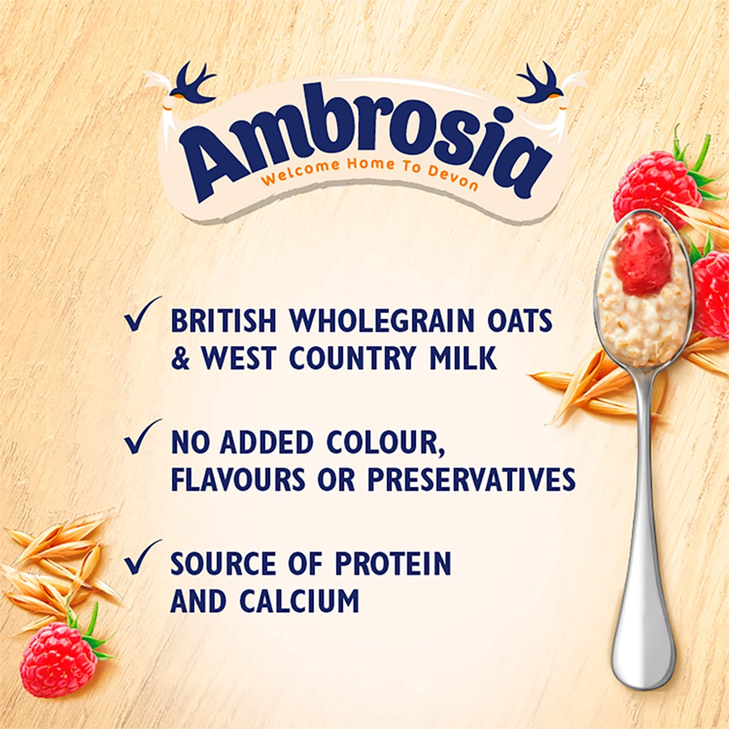 Ambrosia Ready to Eat Porridge Oat Cereal Pot Raspberry Layer 210g — image 3