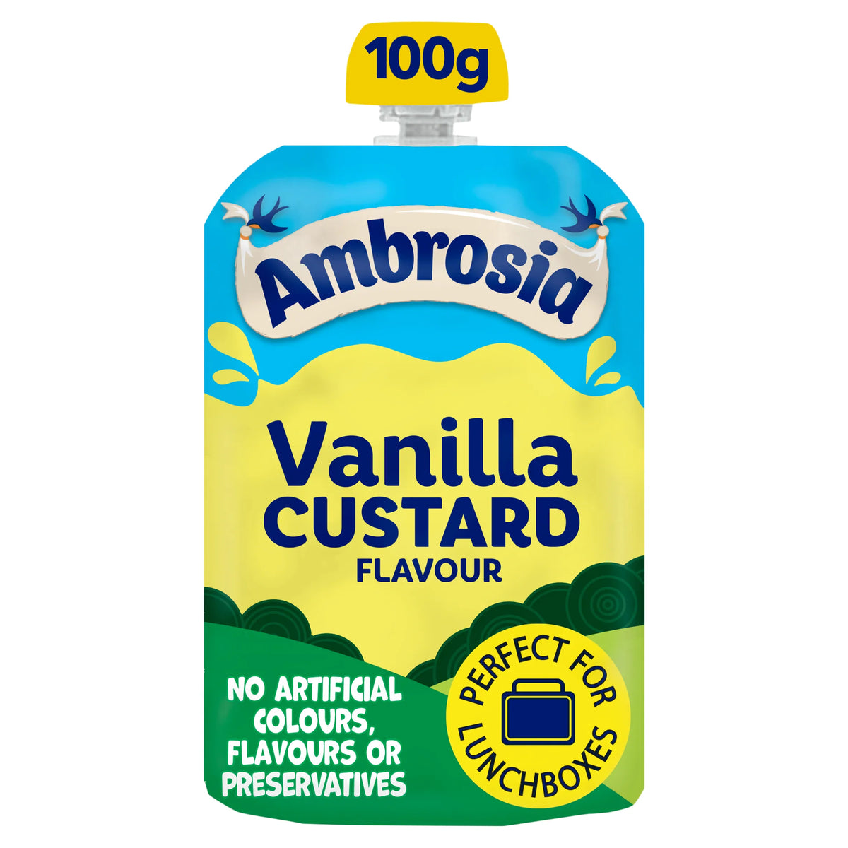Ambrosia Vanilla Custard Dessert Snack Pouch 100g — image 1