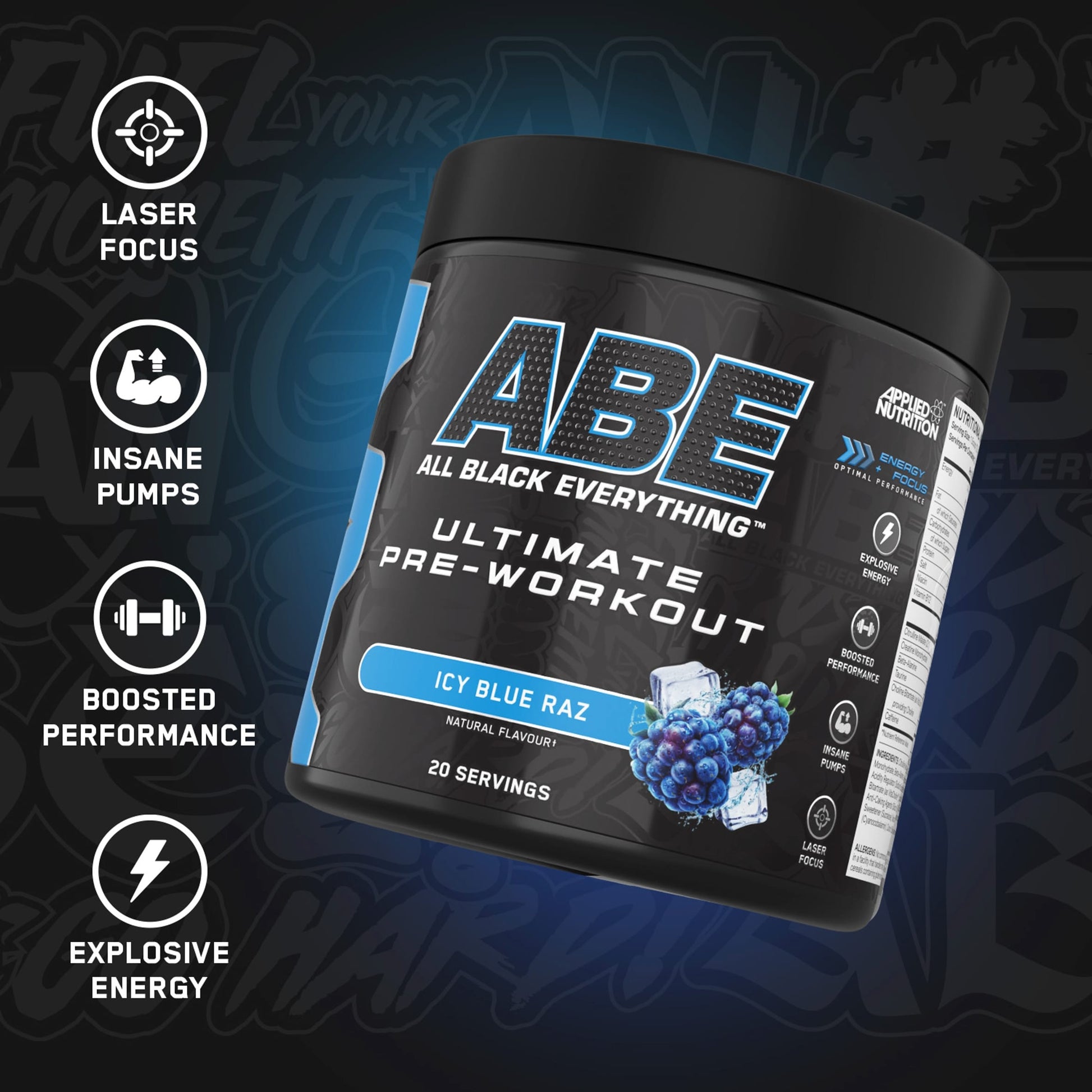 Applied Nutrition ABE Ultimate Pre Workout Icy Blue Raz 250g — image 3