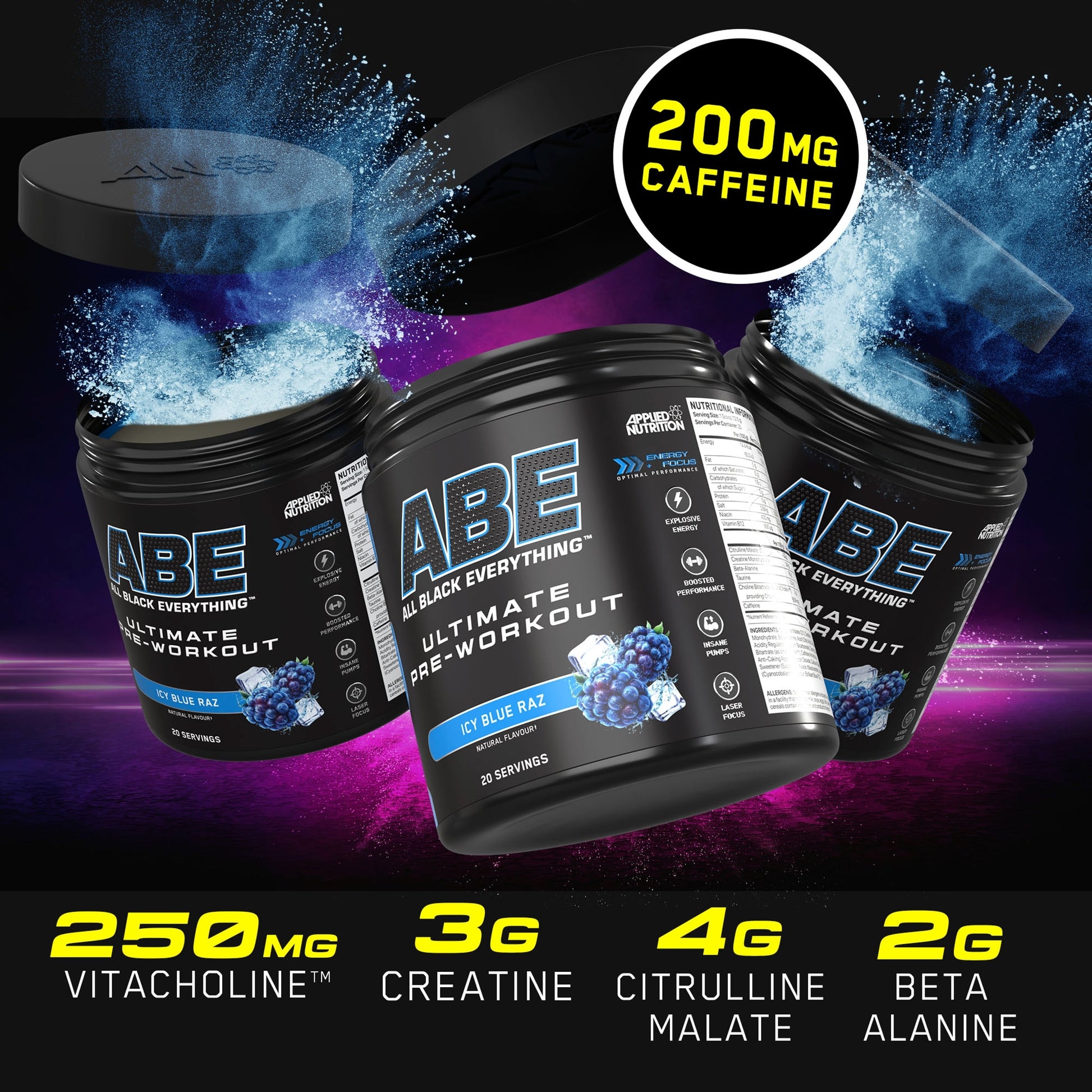 Applied Nutrition ABE Ultimate Pre Workout Icy Blue Raz 250g — image 4