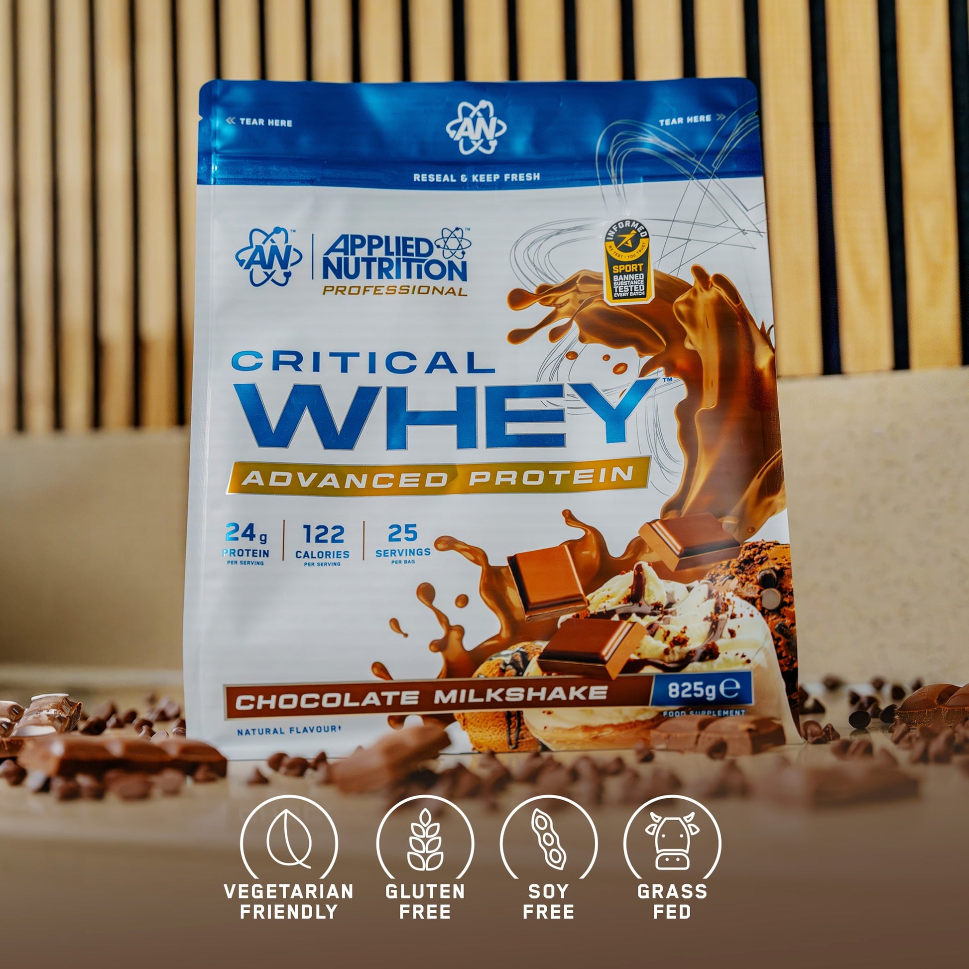 Applied Nutrition Critical Whey Protein Powder Chocolate Milkshake 825g — image 4