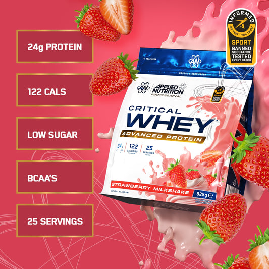 Applied Nutrition Critical Whey Protein Powder Strawberry Milkshake 825g — image 2