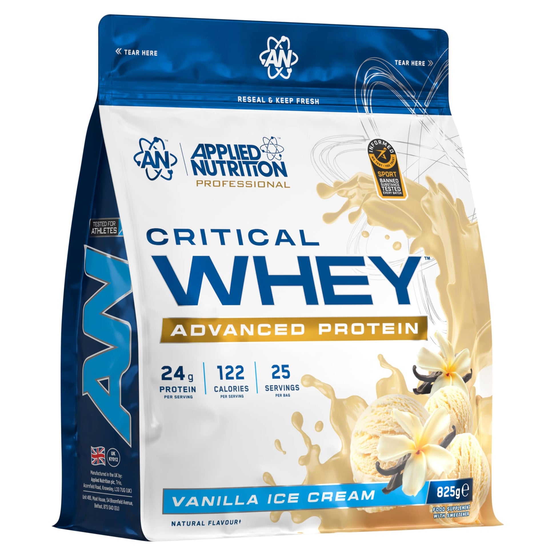 Applied Nutrition Critical Whey Protein Powder Vanilla Ice Cream 825g — image 1