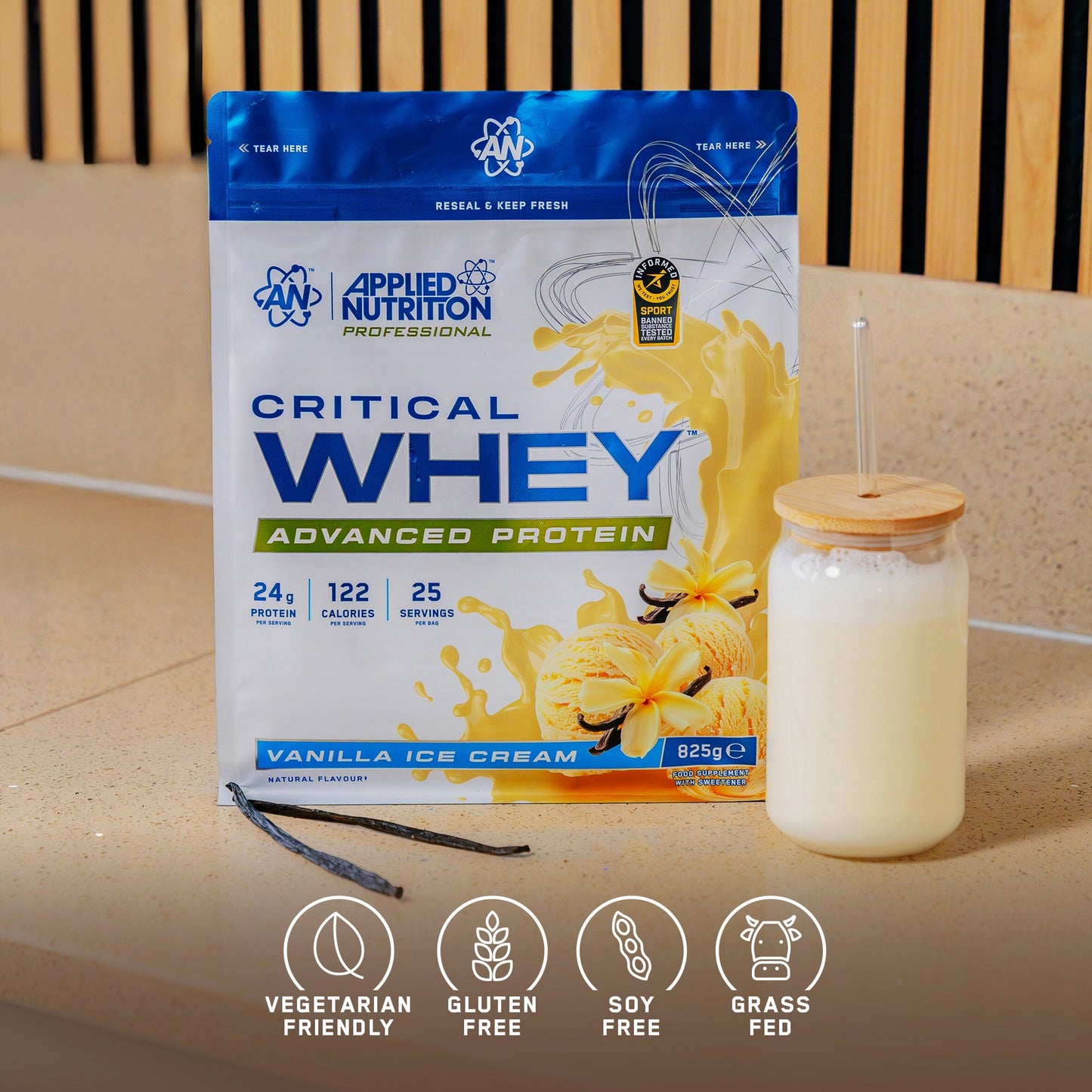 Applied Nutrition Critical Whey Protein Powder Vanilla Ice Cream 825g — image 4
