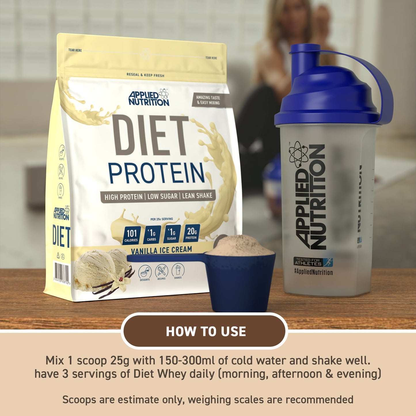 Applied Nutrition Diet Protein Powder Vanilla Ice Cream 450g — image 3