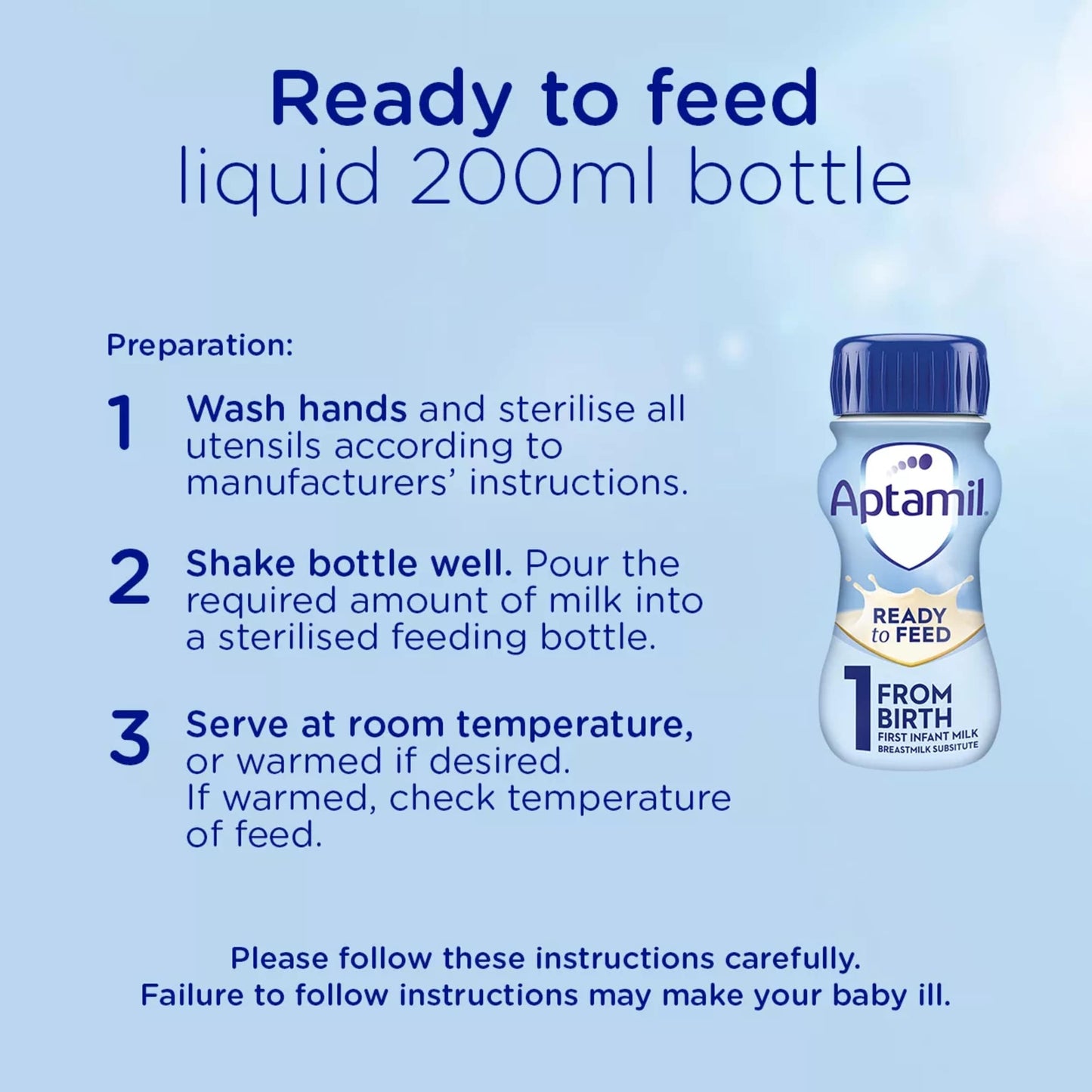 Aptamil 1 First Infant Baby Milk Formula Liquid Multipack Ready to Feed from Birth 6x200ml — image 3