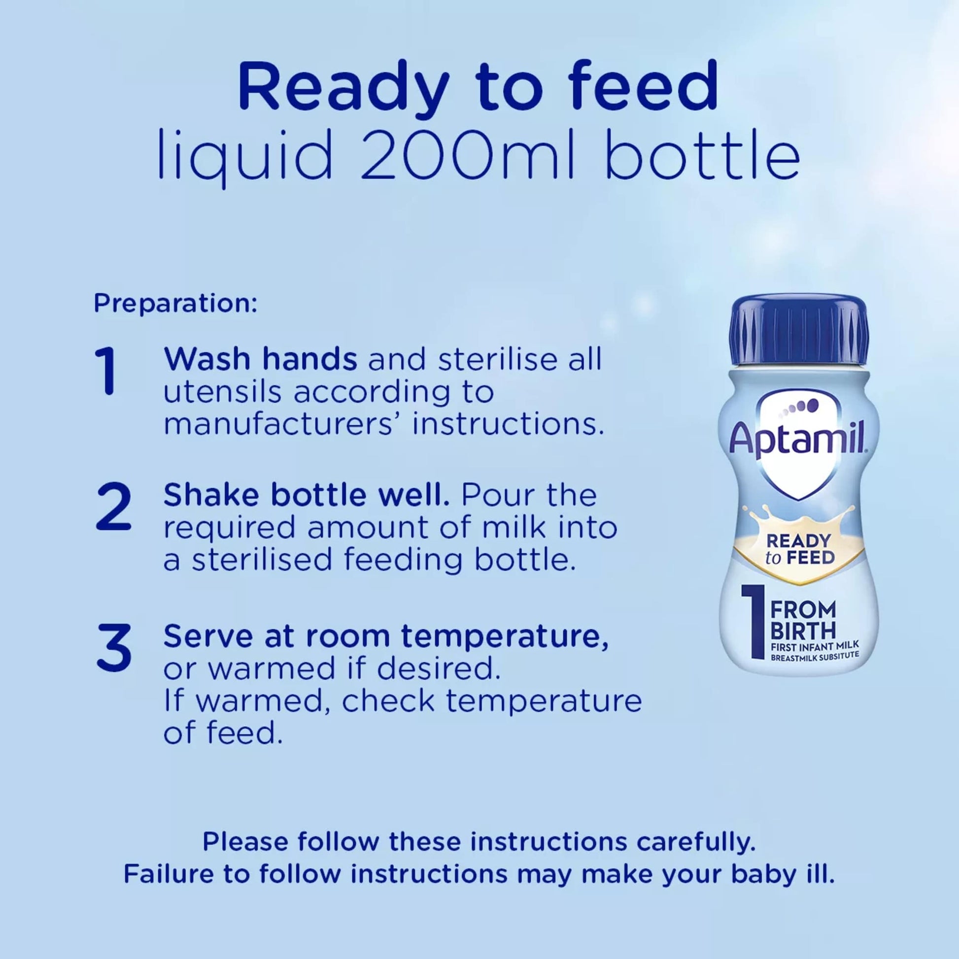 Aptamil 1 First Infant Baby Milk Formula Liquid Multipack Ready to Feed from Birth 6x200ml — image 3