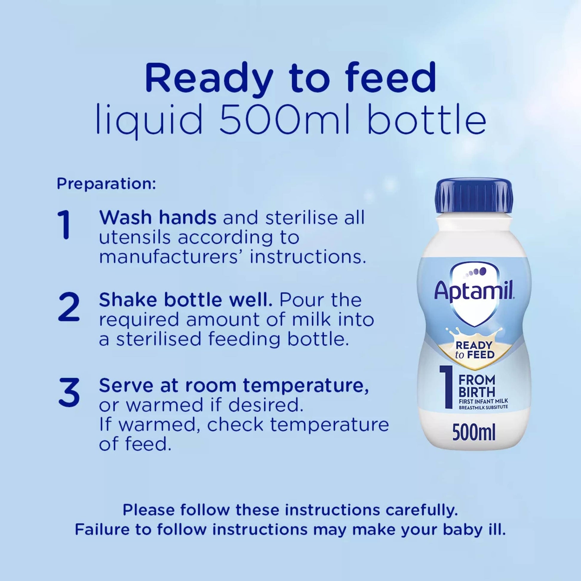 Aptamil 1 First Infant Baby Milk Formula Liquid Ready to Feed from Birth 500ml — image 3