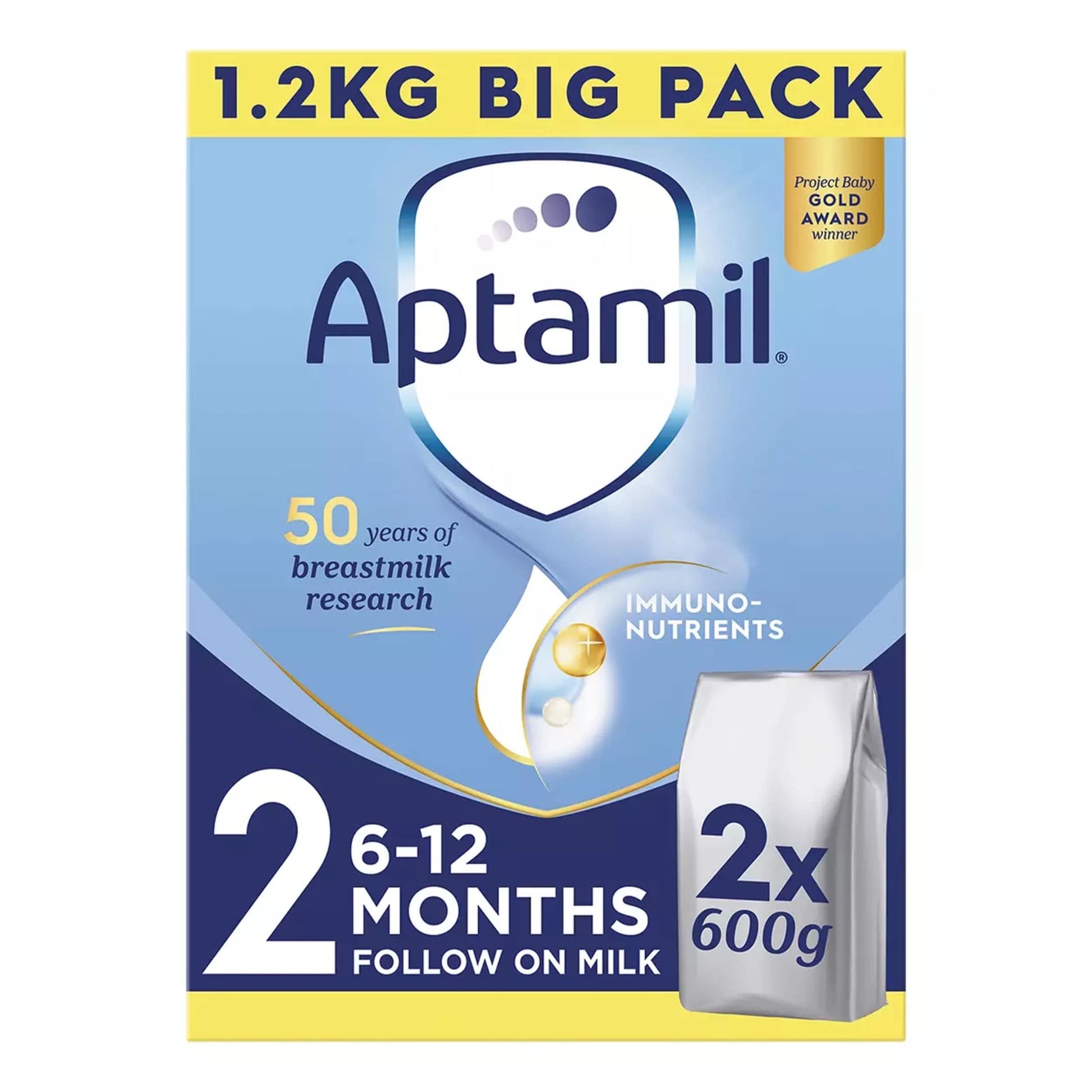 Aptamil 2 Follow On Baby Milk Formula Powder 6-12 Months Big Pack 1.2kg — image 1