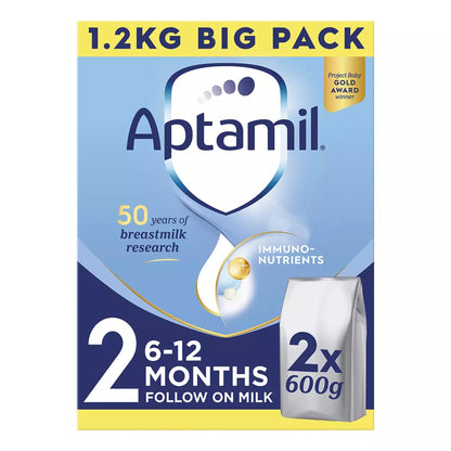Aptamil 2 Follow On Baby Milk Formula Powder 6-12 Months Big Pack 1.2kg — image 1
