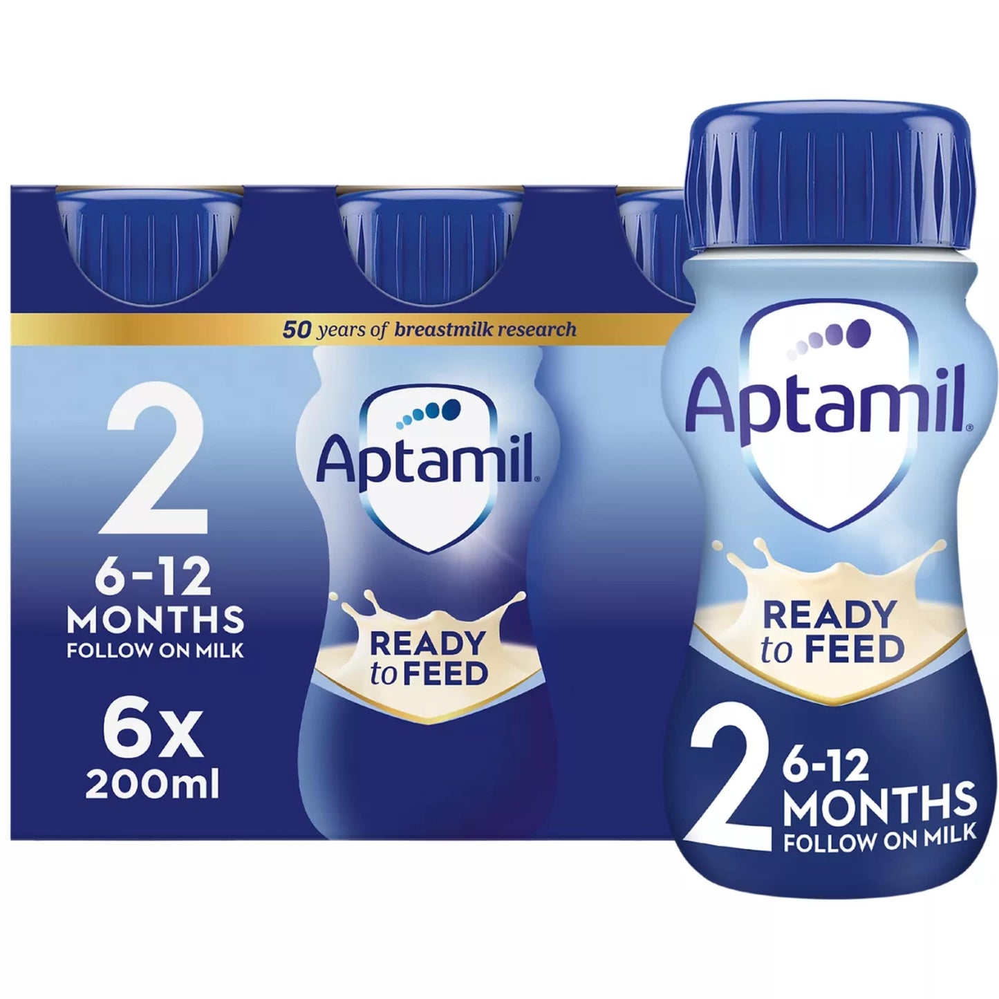 Aptamil 2 Follow On Milk Ready to Drink 6-12 Months 6 x 200ml — image 1