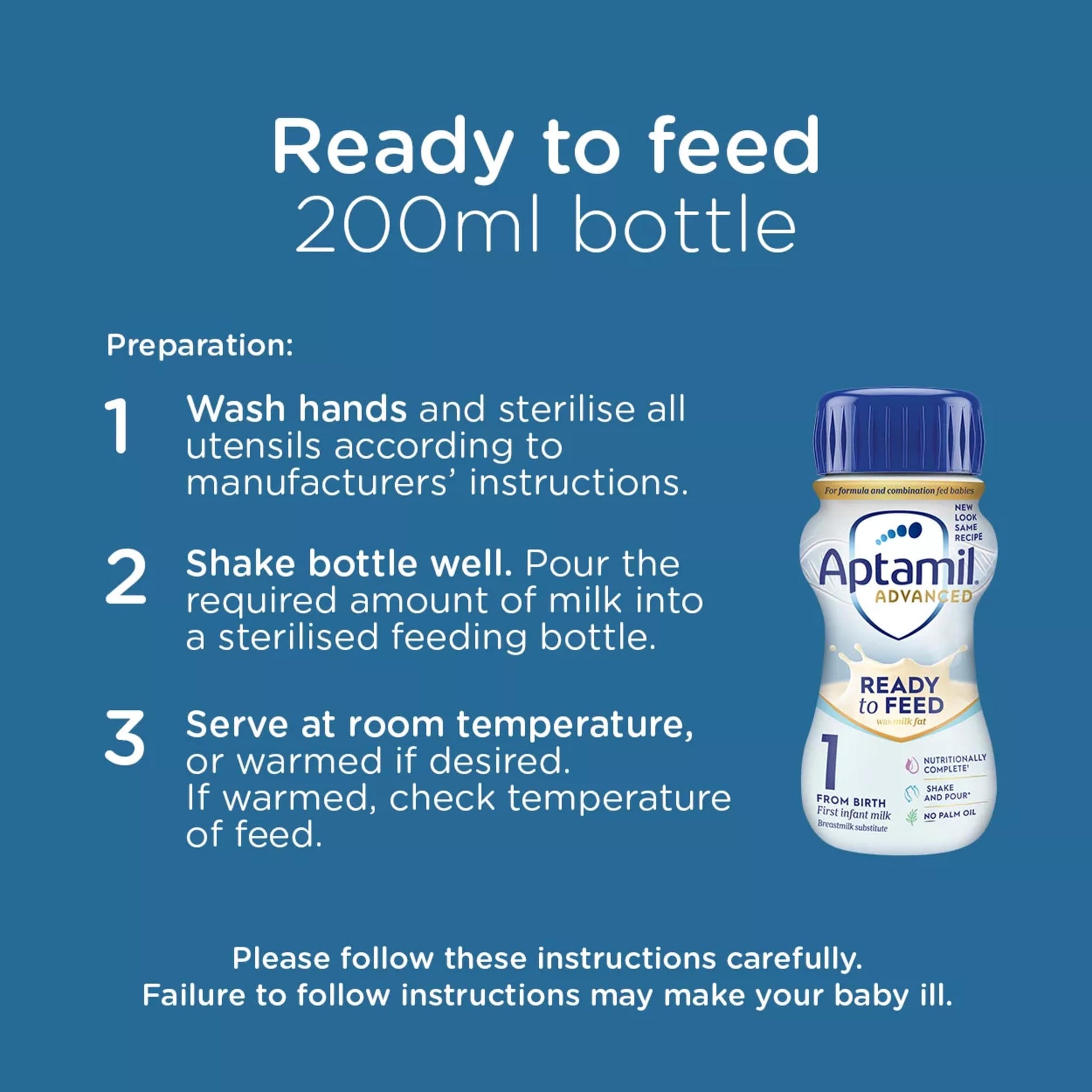 Aptamil Advanced 1 First Baby Milk Formula Liquid Ready to Feed from Birth 4x200ml — image 5