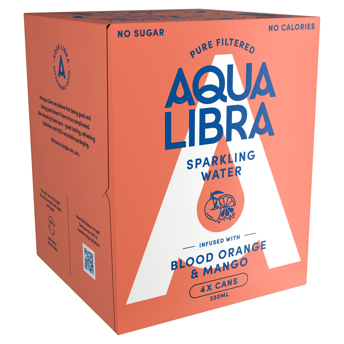 Aqua Libra Sparkling Water Blood Orange & Mango 4 x 330ml — image 2