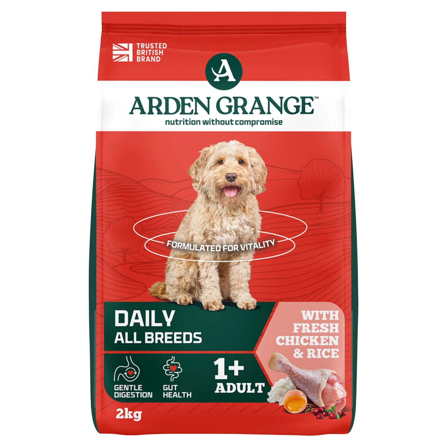 Arden Grange Adult Dog Food With Fresh Chicken and Rice 2kg — image 1