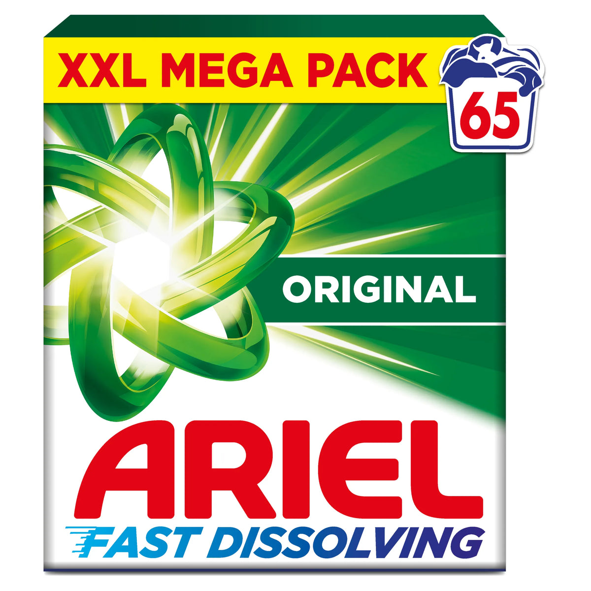 Ariel Fast dissolving Laundry Detergent Original 65 Washes 3250g — image 1