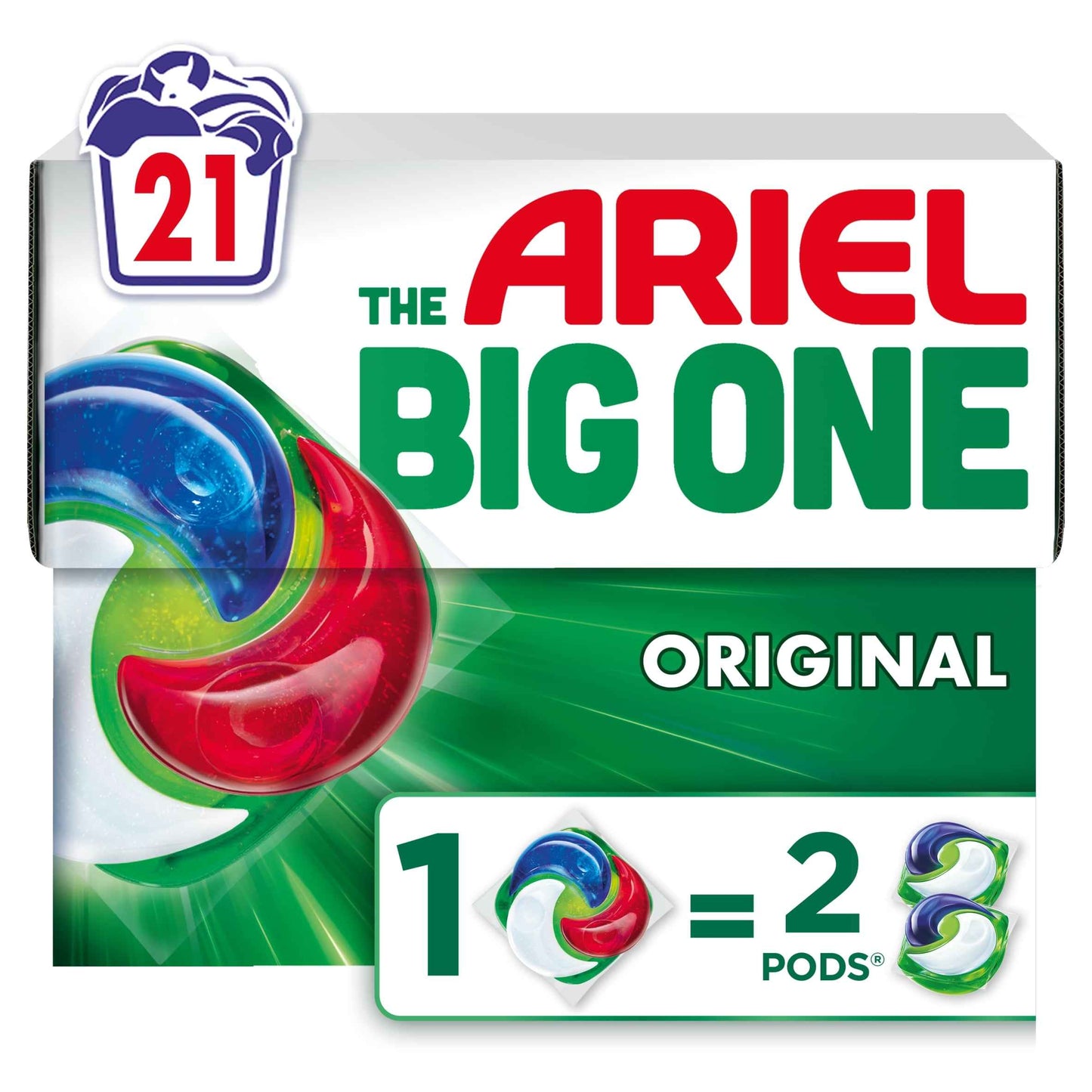 ARIEL The Big One Original Washing Liquid Pods 21 Washes 762.3g