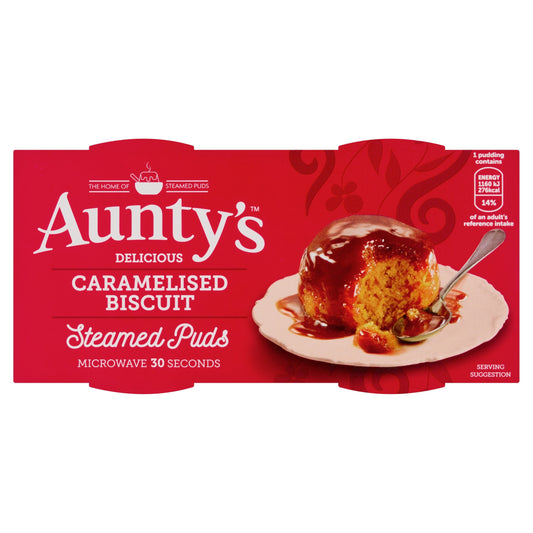 Auntys caramelised biscuit Steamed Puds 2x95g — image 1